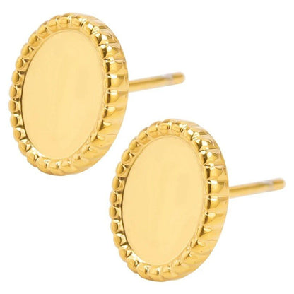 1/2 Pair Ancient Egyptian Sacred Sun Totem Stainless Steel Earrings, Fade-Resistant, Unisex Accessories with Earplugs, Metal Color, Parallel Import