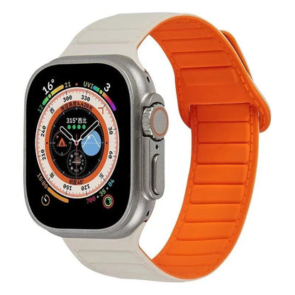 Silicone band for Apple Watch (Compatible models: Ultra 2/Series 10/9/8/7/6/SE/5/4/3, Sizes: 49mm/45mm/44mm/46mm/42mm/41mm/40mm) Magnetic Strap Band Color: mm Parallel Import