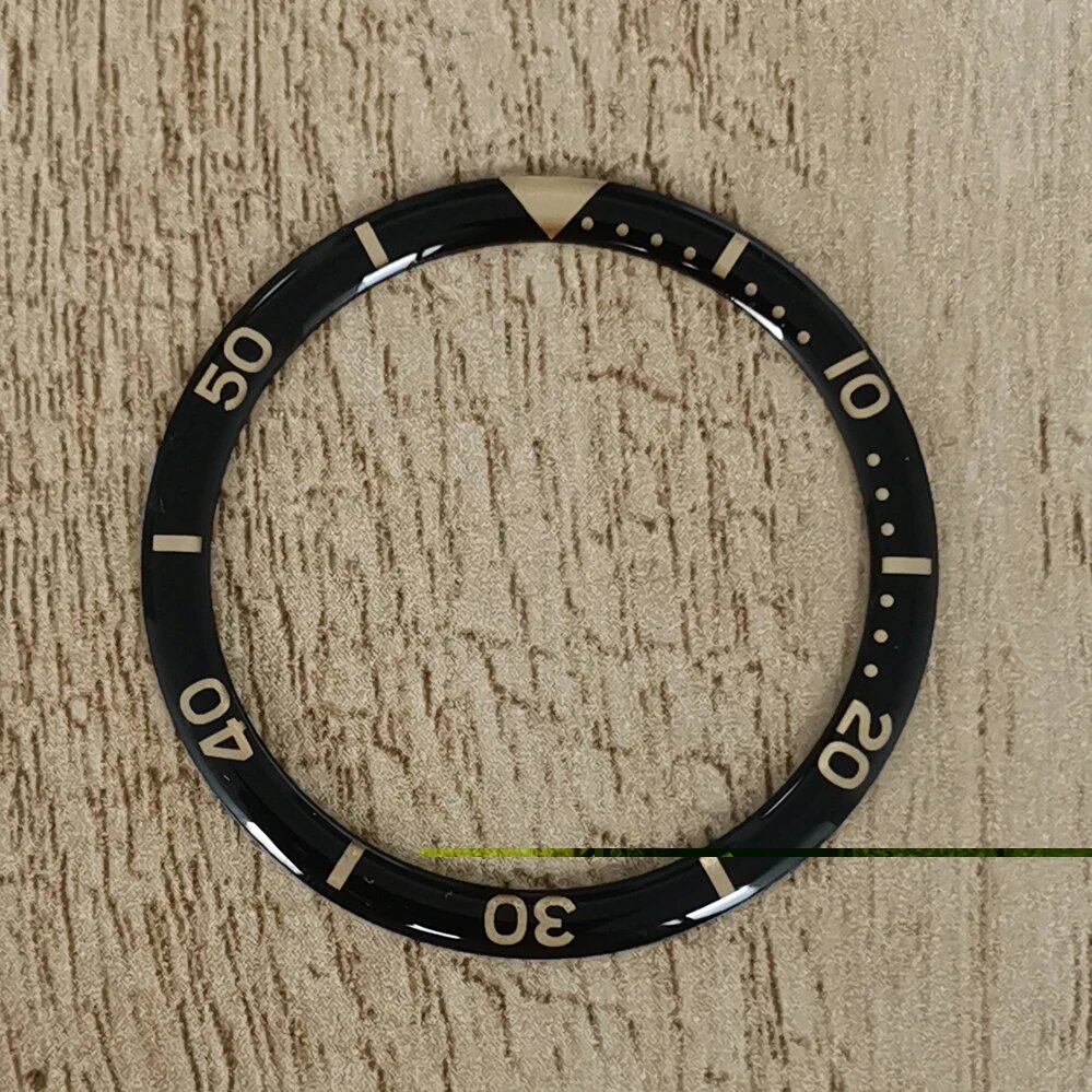 38mm Round Edge Curved Watch Bezel with Aluminum Ring, Modification Watch Accessory, Bezel Insert (Parallel Import)