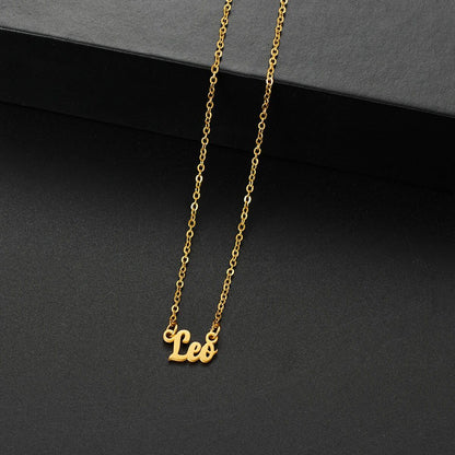 Silver-colored stainless steel star and constellation chain necklace for women, constellation pendant, birthday gift, 45cm long; metal color, parallel import