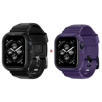 Rough Armor Pro Reinforced Rubber Case &amp; Band for Apple Watch Ultra 2/Series 9/8/SE2/7/6/SE/5/4 (Compatible with 45mm/44mm/41mm/40mm) Band Color: Parallel Import