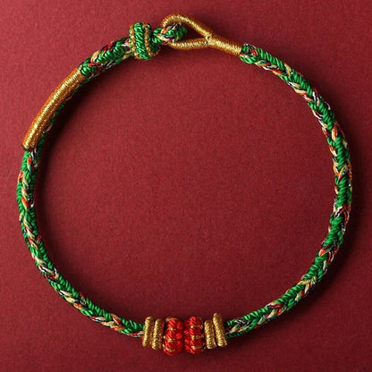 Taisei Hand Rope, Dragon Year Amulet, Red Rope, Zodiac, Manjusri Bodhisattva, Birth Buddha, Handwoven, Parallel Import
