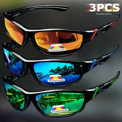 1/3-Piece Vintage Sports Sunglasses for Men and Women, Anti-Glare UV400 Protection, for Fishing, Running, Cycling, and Mountaineering; Ships from: Parallel Import
