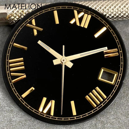 29mm Sunburst Dial Roman Dial Compatible with NH35, NH36, NH38, NH70, NH71, NH72, 4R35, and 4R36 Automatic Movement with Metallic Markers and DJ Hands (Parallel Import)