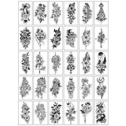 10/20/30/50 Sheets of Waterproof Temporary Tattoo Stickers, Removable Body Art, Butterfly and Flower Designs for Men and Women, Stylish, Imported