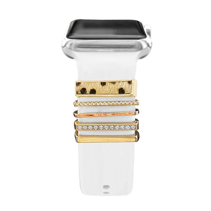 Diamond Jewelry-Embossed Band for Apple Watch Ultra 2, 9, 8, and 7, Compatible with Samsung and Huawei, 20/22mm Bracelet Strap, Band Color: ; Ships from: Parallel Import