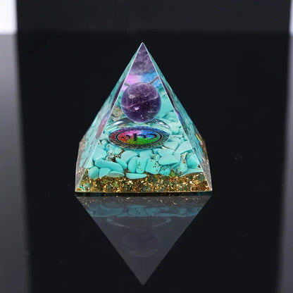 クリスタルストーン・オーゴン・ピラミッド エネルギー発生器 ルームデコレーション 天然アメジスト ペリドット レイキ・チャクラ・メディテーション サイズ：5cm;;発送元: 並行輸入品
