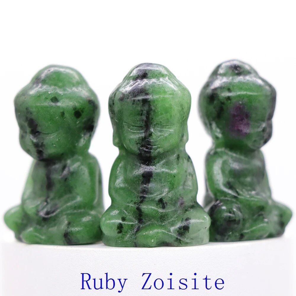 1.2-inch Mini Buddha Statue, Natural Stone Carving, Healing Crystal, Power Stone, Spiritual Craft, Good Luck, Furniture, Interior Accessories, Home Decor, Bulk Sale, Wholesale Size: 1 Piece; Parallel Import