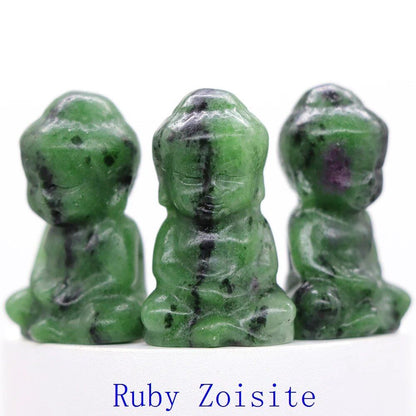 1.2-inch Mini Buddha Statue, Natural Stone Carving, Healing Crystal, Power Stone, Spiritual Craft, Good Luck, Furniture, Interior Accessories, Home Decor, Bulk Sale, Wholesale Size: 1 Piece; Parallel Import