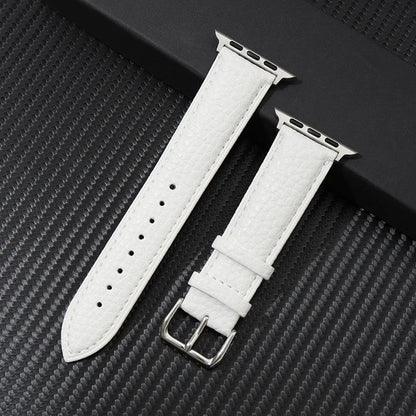 Genuine Leather Strap with Grained Design for Apple Watch 38/40/41mm, iWatch Ultra 8/7/6/SE/5/4, 42/44/45/49mm, Band Color: mm, Parallel Import