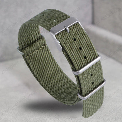 Compatible with NATO all-in-one straps, NATO fine-woven nylon canvas strap, 18mm, 19mm, 20mm, 22mm, military style, breathable and waterproof, size: Parallel import product
