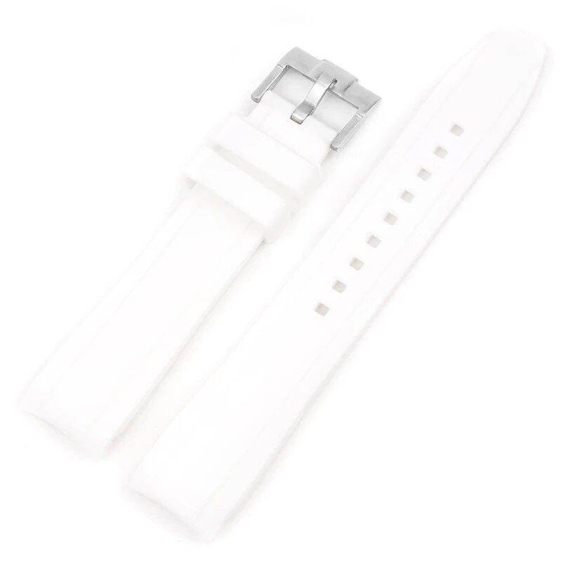 18mm, 19mm, 20mm, 21mm, 22mm Curved End Silicone Rubber Waterproof Universal Strap for Omega Moonwatch Bracelet, Band Color: mm, Parallel Import