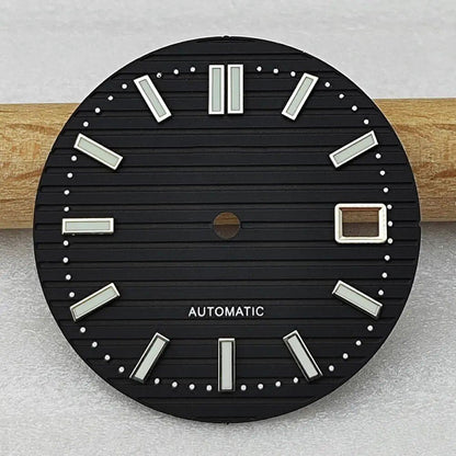 30.5mm Nautilus S Dial for NH35, Green Luminous Dial, NH35/NH36 Movement Accessory, Watch Repair Tool, Parallel Import
