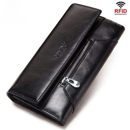 レディース用 本革 多機能RFIDブロッキング カードホルダー 財布 スマホケース付き 高級レザークラッチバッグ  並行輸入品