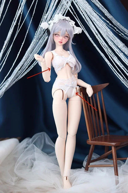 New Boxer Briefs for 1/3 and 1/4 Scale BJD Dolls (Compatible with MSD, DD, and SD17) - Uncle Fashion Style, White Bottoms with Black Trim, Pure Black, Unisex, Parallel Import