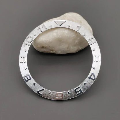 38mm x 30.6mm Curved Metal Bezel Insert Ring for SKX007, SKX009, SRPD, GMT, SUB, and Seamaster 300 Watch Cases, Repair Part, Parallel Import