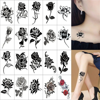 10/20/30/50 Sheets of Waterproof Temporary Tattoo Stickers, Removable Body Art, Butterfly and Flower Designs for Men and Women, Stylish, Imported