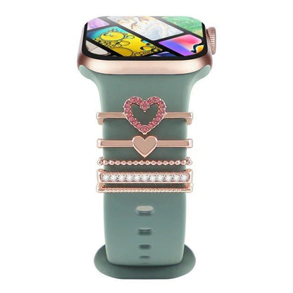 Diamond Jewelry-Embossed Band for Apple Watch Ultra 2, 9, 8, and 7, Compatible with Samsung and Huawei, 20/22mm Bracelet Strap, Band Color: ; Ships from: Parallel Import