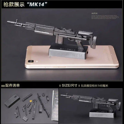 1/6 Scale Gatling M134, Barrett AK47, MG42 Assembled Toy Gun Model, Puzzle Blocks, Action Figure Weapon, Color: Parallel Import