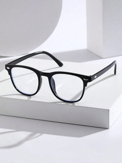 Set of 1, 2, or 3 Unicescu Square Plastic Frames, Stylish Blue Light Blocking Clear Glasses, Back to School Fashion Accessory, Frame Color: Parallel Import