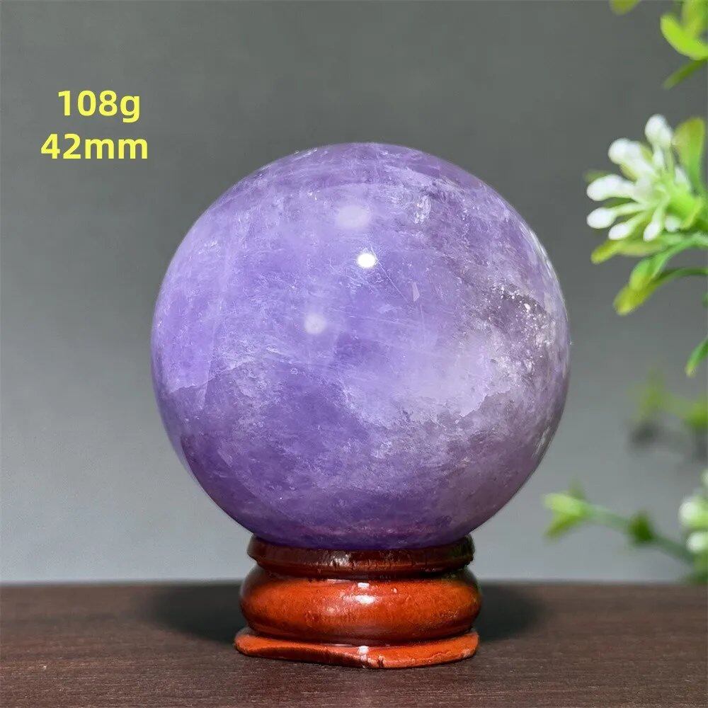 天然アメジスト ボール 水晶玉 ホームオフィスデコレーション エネルギー ウィッカ レイキ スピリチュアル 瞑想 魔術 占い カラー： 並行輸入品