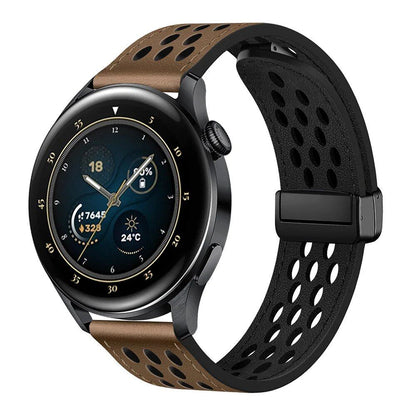 HUAWEI Watch GT 5 Pro / 4 / 3 / 2 / 2e Compatible Leather Strap - Sport Band with Magnetic Bracelet, Compatible with HUAWEI Watch 4 / 4 Pro / 3 / 3 Pro / GT5 / GT4 / GT3 / GT2 / 2E, Band Color: Parallel Import