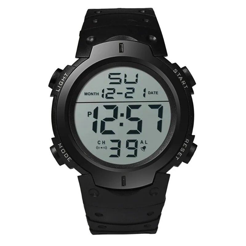 Men's and Women's Multi-Function Electronic Wristwatch with Large Dial, Calendar, Day of the Week Display, Alarm, and Luminous Function (Imported)