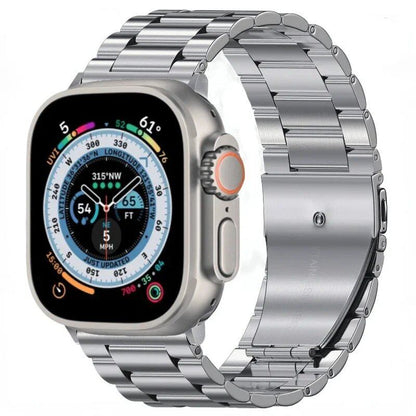Stainless steel metal band compatible with Apple Watch 10, 9, 8, 7, 46mm, 45mm, 41mm, Ultra2, 49mm, men's and women's replacement strap, iWatch 6 strap, band color: parallel import