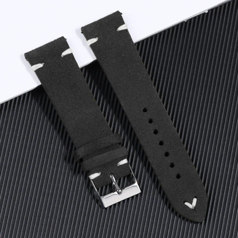 Soft Suede Watch Band, 18mm, 20mm, 22mm Leather Strap, Brown, Blue, Red, Khaki, Replacement Strap, Quick Release, Men's and Women's Bracelet, Band Color: mm, Parallel Import