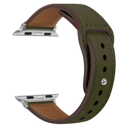 Leather Band for Apple Watch - Ultra 49mm/46mm, 44mm/40mm, 38mm/42mm, Sport Bracelet for iWatch Series 10/9/8/7/SE/6/5/3, 41mm/45mm Models, Band Color: Parallel Import