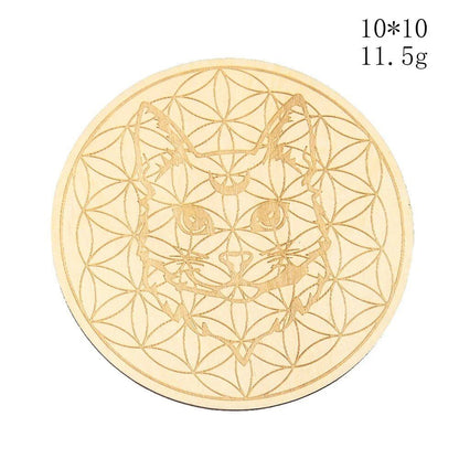 10cm Wooden Tree of Life Jewelry Display Tray with Quartz Crystal Wall Decor, Metatron's Cube, Star of David, Chakra, and Meditation Accessory (Imported)