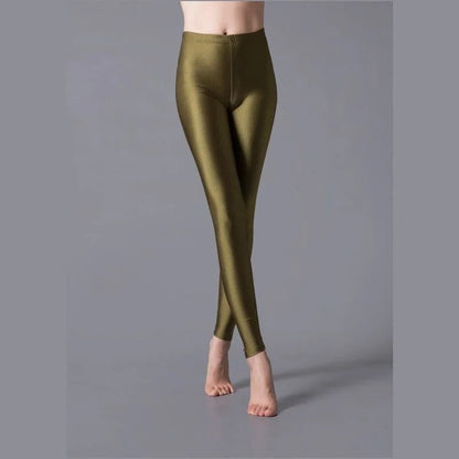 High-elastic skinny leggings, pencil pants, slimming, plus-size trousers, shiny yoga pants for women, sexy, skin-friendly, tight leggings, size: parallel import