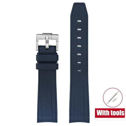 20mm Diving Strap with Curved Ends for Omega and Swatch Moonwatch, Silicone Rubber, Compatible with Rolex, Men's and Women's, Band Color: 20mm; Band Width: 20mm, Parallel Import