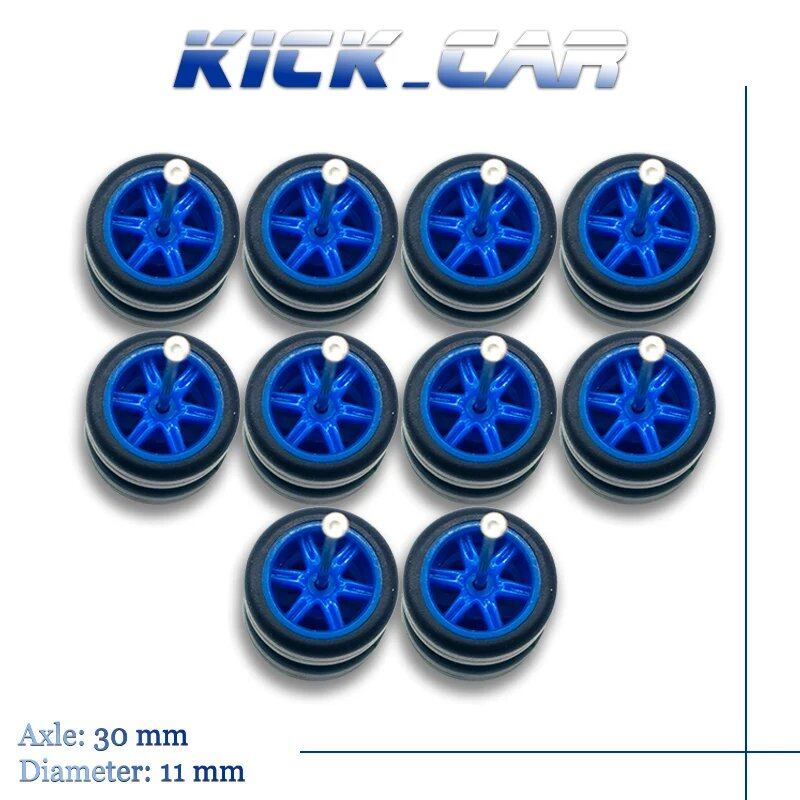 1/64 Scale 6-Spoke Wheel Set with Fixed Rubber Tires for Diecast Model Cars, Hot Wheels Modification Parts (5 Sets for 5 Cars), Color: MMW, Parallel Import