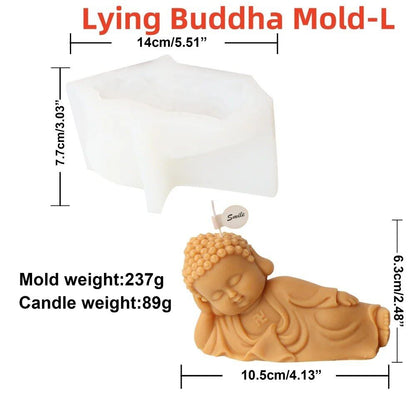 3D 仏陀ヘッド キャンドル用シリコンモールド 蓮華座 袈裟 瞑想仏陀 石膏樹脂型 クラフト ホームデコレーション  並行輸入品