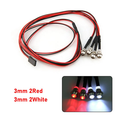 1/10, 1/8, 1/12 Scale RC LED Light Kit with Headlights and Taillights - Compatible with Traxxas, HSP, HPI, MN99, MN90, and WLtoys RC Cars, Trucks, Crawlers, and Drift Cars. Color: Parallel Import