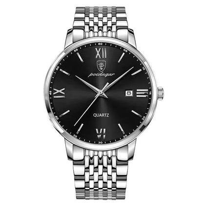 POEDAGAR Luxury Men's Sports Watch, Stainless Steel, Waterproof, Date Function, High-Quality, Casual Fashion Quartz Movement, Color: 826, Parallel Import