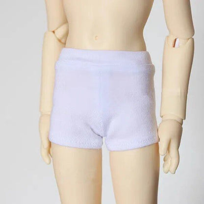 New Boxer Briefs for 1/3 and 1/4 Scale BJD Dolls (Compatible with MSD, DD, and SD17) - Uncle Fashion Style, White Bottoms with Black Trim, Pure Black, Unisex, Parallel Import