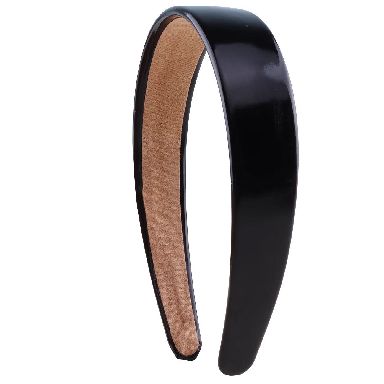 1.18-inch PU Leather Headband, Wide Pad, Non-Slip, Stylish Hairband, Cute Hair Accessory for Women, DIY, Parallel Import