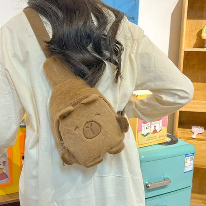 大容量カピバラぬいぐるみショルダーバッグ かわいいカピバラハンドバッグ ユニセックスカピバラバッグ  並行輸入品
