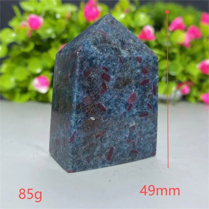 天然水晶 レッドグリーンサファイア 四角柱タワー 鉱物標本 スピリチュアル 瞑想 魔術 ギフトストーン  並行輸入品