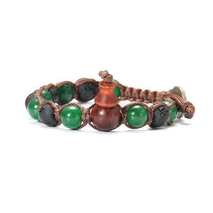 Natural Stone Prayer Bracelet, Tibetan Prayer Beads, Handmade Men's and Women's Bracelet, Yoga &amp; Meditation Jewelry, Metal Color: Style, Parallel Import