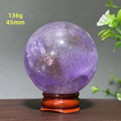 天然アメジスト ボール 水晶玉 ホームオフィスデコレーション エネルギー ウィッカ レイキ スピリチュアル 瞑想 魔術 占い カラー： 並行輸入品