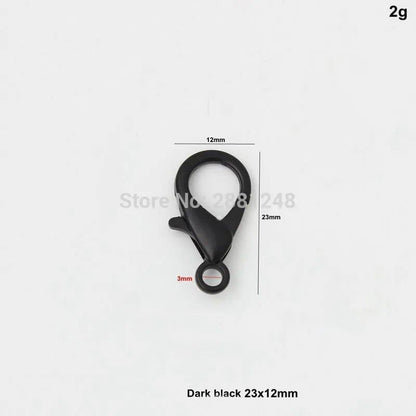 10-30-100pcs 8mm, 9mm, 13mm Dark Gun Black Trigger Snap Hooks Swivel Clasps Lobster Claw Swivel Hooks Hardware Accessory Parts Size: Parallel Import