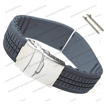 20mm/22mm Universal Quick Release Elastic Soft Silicone Strap for Men's Waterproof Watch Band, Cuttable and Adjustable, Band Color: mm; Shipped from: Parallel Import