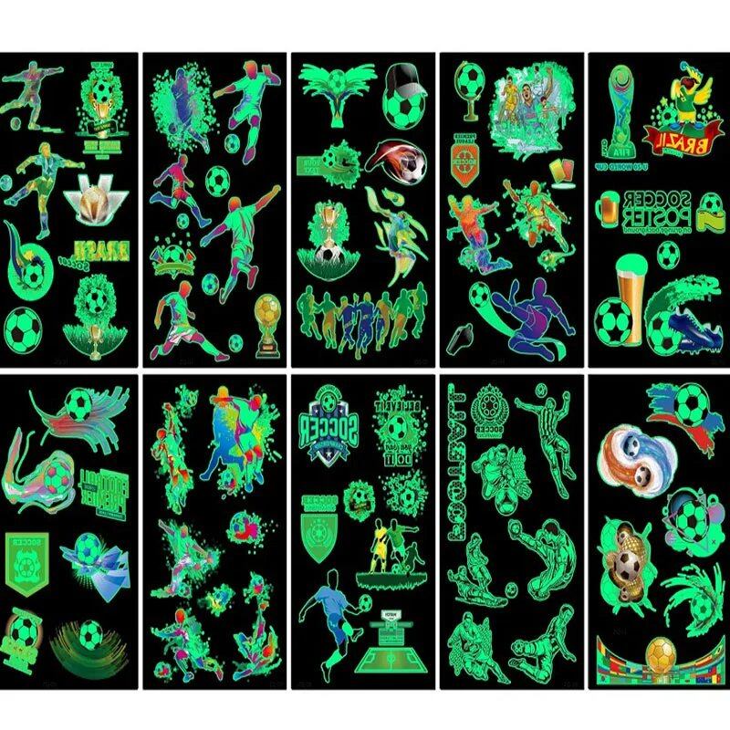 10-Pack Waterproof Temporary Tattoo Stickers for Kids and Soccer Fans, Fake Tattoos for Adults and Kids, Arm Covers, Color: Parallel Import
