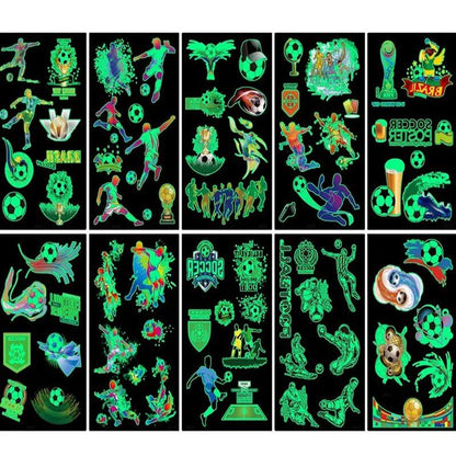 10-Pack Waterproof Temporary Tattoo Stickers for Kids and Soccer Fans, Fake Tattoos for Adults and Kids, Arm Covers, Color: Parallel Import
