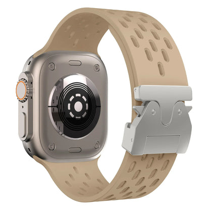 Breathe Silicone Band for Apple Watch - Compatible with Series 10/9/8/7/6/5/4/SE/Ultra 2 (including 49mm) and sizes: 46mm/45mm/44mm/42mm. Band Colors: 42mm, 44mm, 45mm, 49mm, S10-46mm. Ships from: Parallel Import.