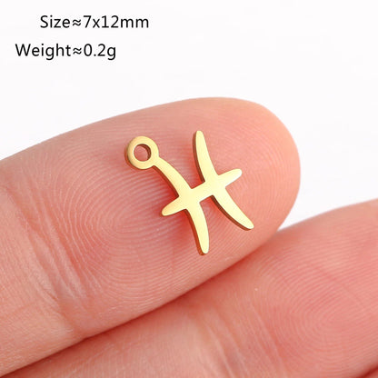 Set of 5 Lucky Birth 12 Zodiac Star Sign Charms, Metal Constellation Pendants for Jewelry Making, Bracelets, Earrings, and Necklaces, Parallel Import