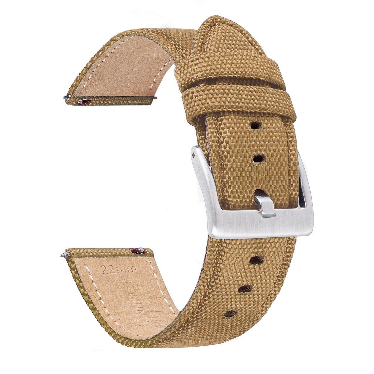 "20/22mm Nylon Canvas Leather Strap for Swatch Samsung Galaxy Watch4, Quick Release, 7 Colors, Men's and Women's Sports Watch Band" Band Color: mm, Parallel Import